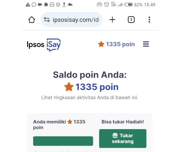 penukaran poin ipsos isay