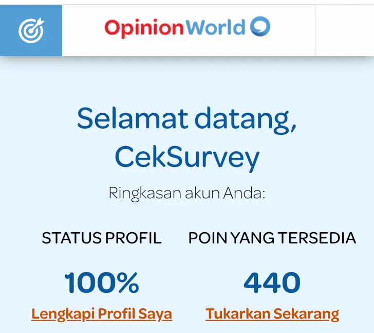 penukaran poin opinionworld