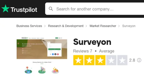 surveyon di trustpilot