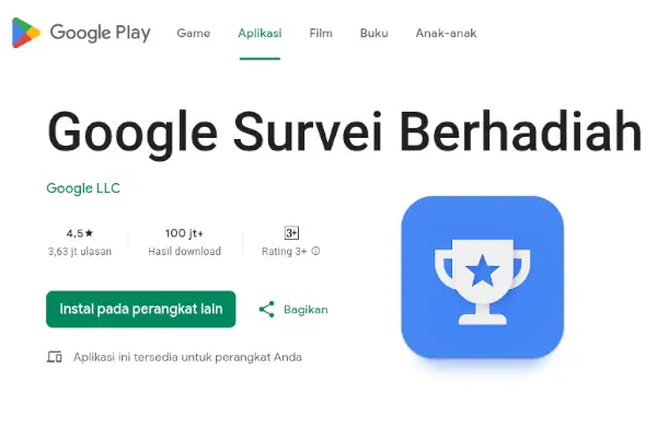 Google Survei Berhadiah adalah