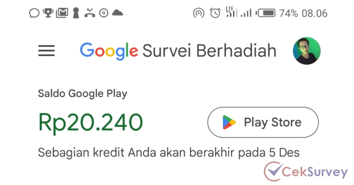 Google Survei Berhadiah
