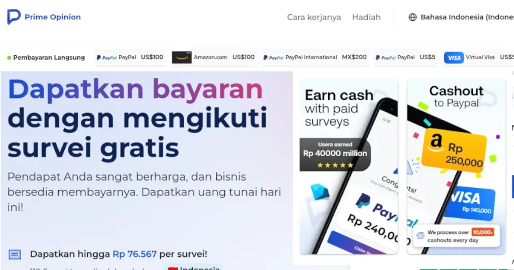 7 Rekomendasi Situs dan Aplikasi Survey Berbayar Terpercaya 2025 3 prime opinion