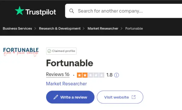 Review Fortunable 2026, Penipuan atau Bukan? 3 Fortunable Trustpilot