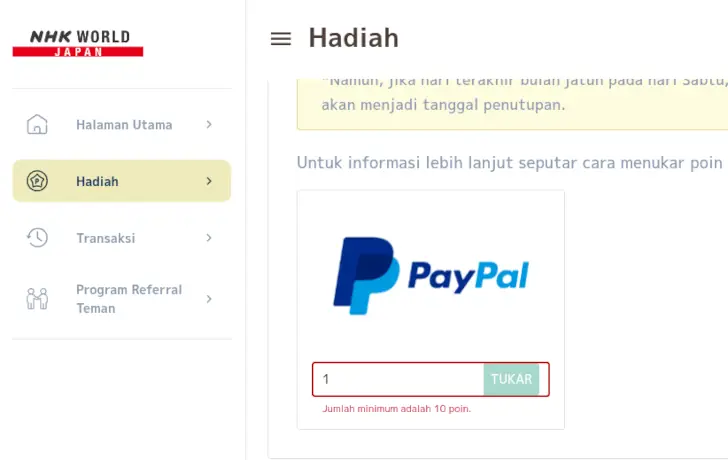 Review NHK World Japan Survey, Penipuan atau Bukan? 2 imbalan nhk world japan