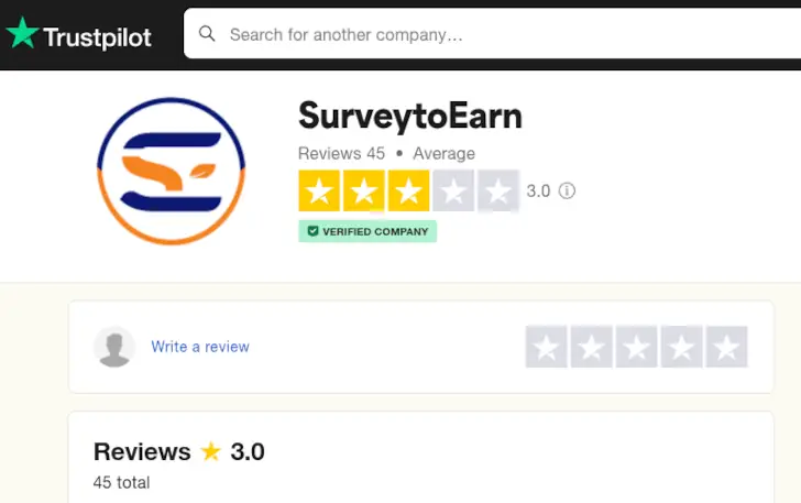 Review SurveyToEarn, Penipuan atau Bukan? 3 surveytoearn trustpilot