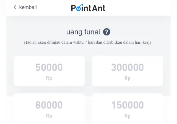 Review PointAnt, Penipuan atau Bukan? 2 imbalan pointant
