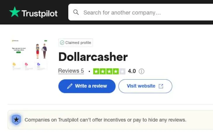 Review DollarCasher, Penipuan atau Bukan? 3 dollarcasher trustpilot