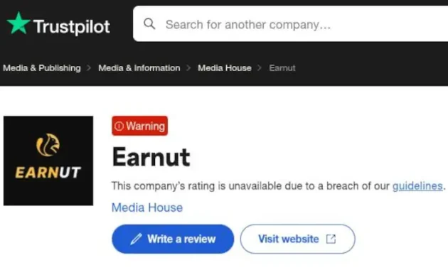 Review Earnut, Penipuan atau Bukan? 3 earnut trustpilot