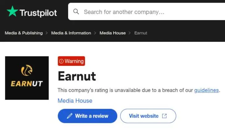 Earnut Trustpilot