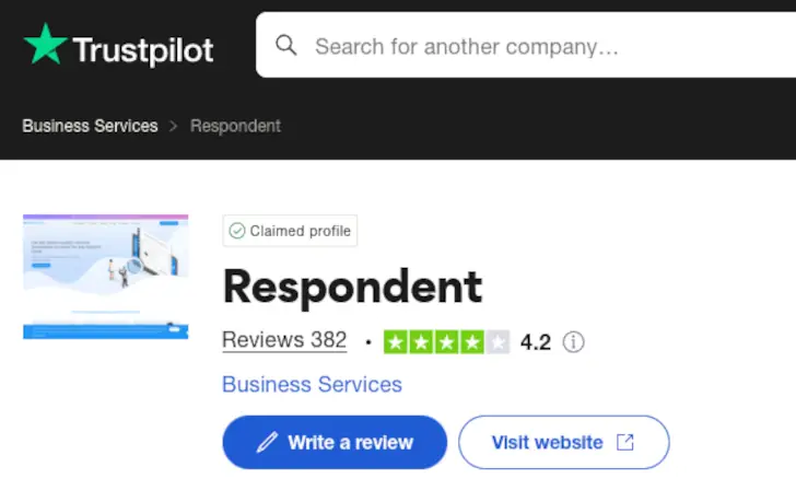 Review Respondent io, Penipuan atau Bukan? 4 respondent trustpilot