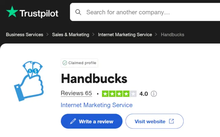 Review HandBucks, Penipuan atau Bukan? 4 handbucks trustpilot