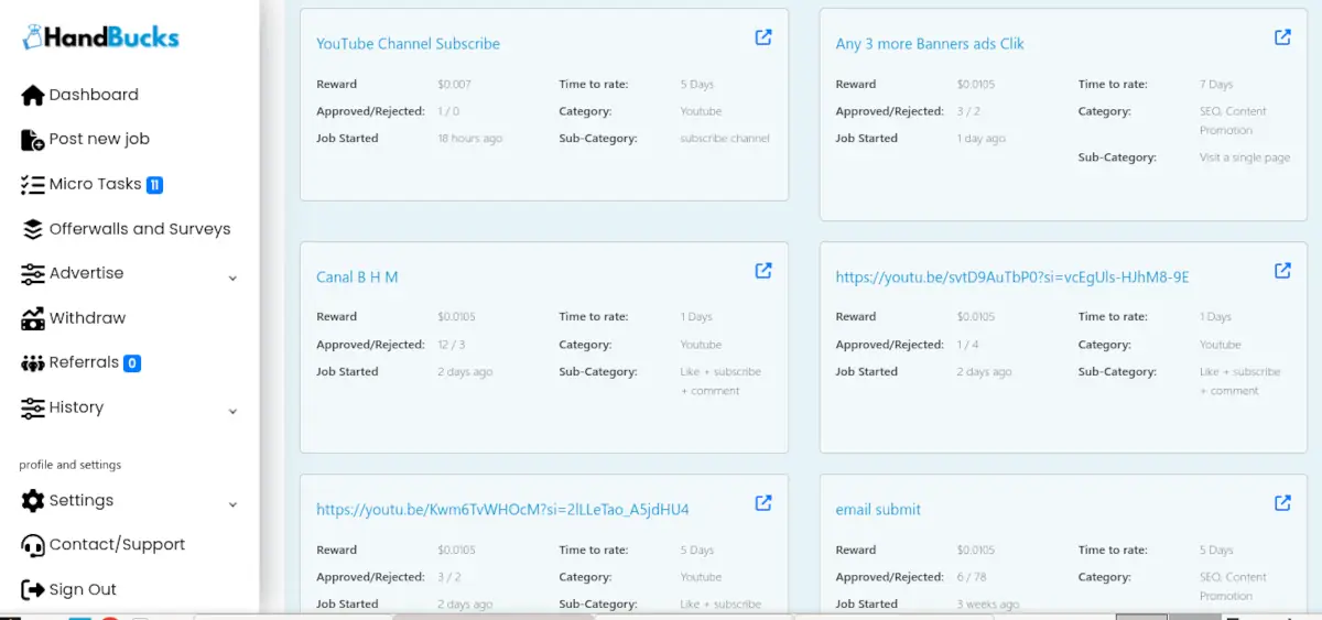 Review HandBucks, Penipuan atau Bukan? 1 tugas handbucks