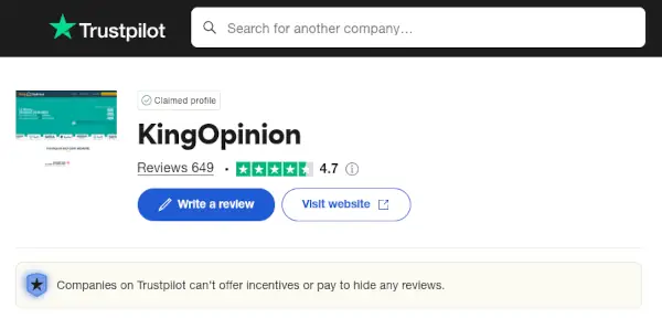 Review KingOpinion, Penipuan Atau Bukan? 4 kingopinion trustpilot