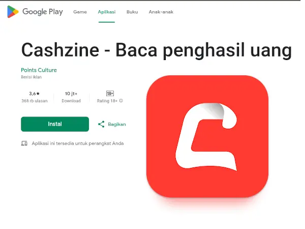 10 Aplikasi Penghasil Uang Terpercaya 2025 (Langsung ke DANA & Rekening) 9 aplikasi penghasil uang Cashzine