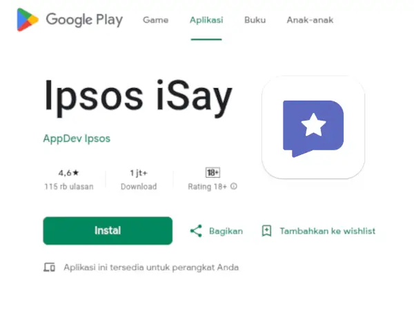 10 Aplikasi Penghasil Uang Terpercaya 2025 (Langsung ke DANA & Rekening) 2 aplikasi penghasil uang Ipsos iSay