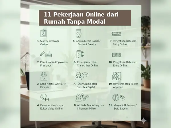 10+ Rekomendasi Pekerjaan Online dari Rumah Tanpa Modal atau dengan Modal Kecil 2 pekerjaan online tanpa modal