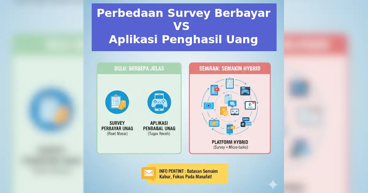 perbedaan survey berbayar vs aplikasi penghasil uang