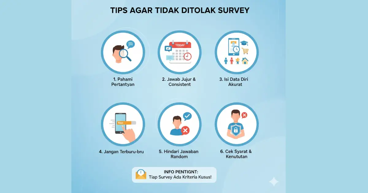 tips agar tidak ditolak survey