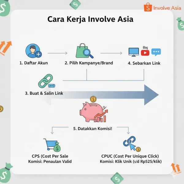 Review Involve Asia 2025: Pengalaman Dapat Rp41 Juta dari Platform Affiliate Ini 3 cara kerja Involve Asia