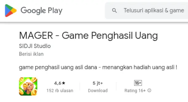 game penghasil saldo dana MAGER
