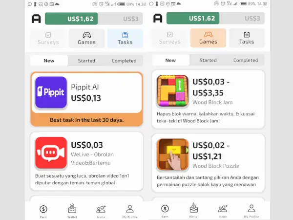 games dan tasks Attapoll