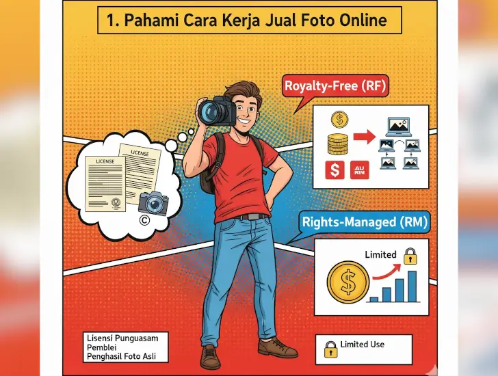 Cara Jual Foto di Internet Agar Penghasilan Maksimal (Panduan Lengkap 2025) 1 pahami cara kerja jual foto online