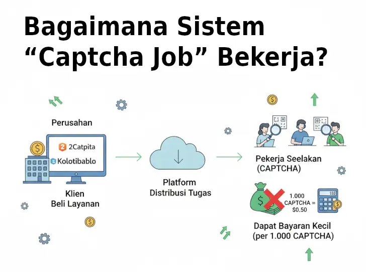 Fakta Ngetik CAPTCHA Dibayar 2025: Penghasilan Nyata atau Sekadar Janji Manis? 2 sistem captcha job bekerja