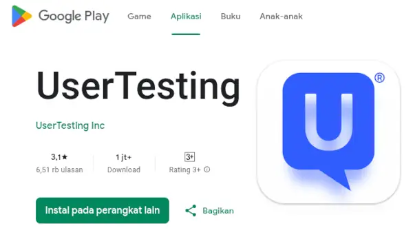 tester aplikasi dibayar UserTesting